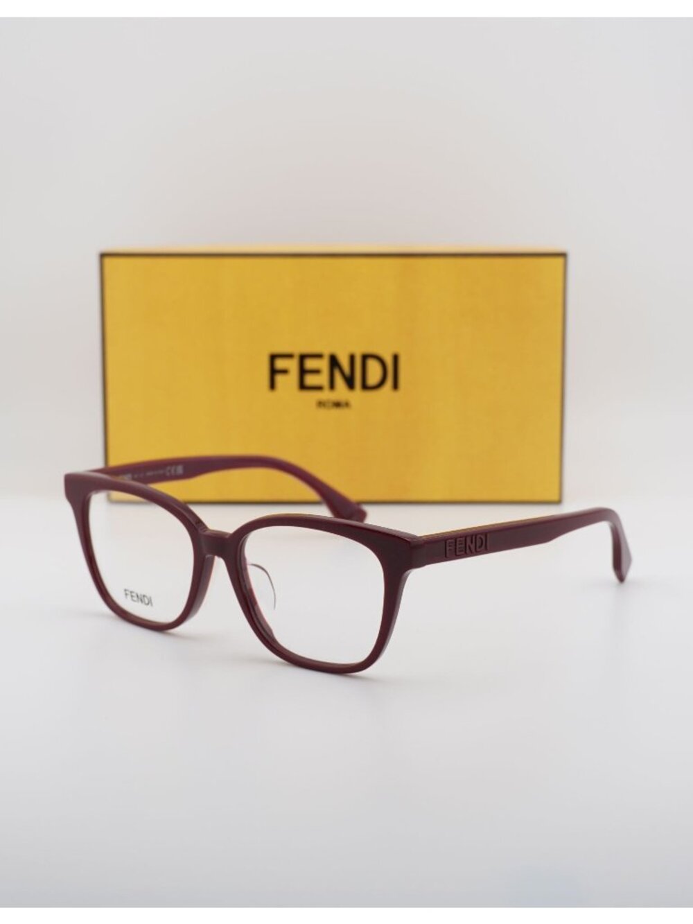 Fendi FE50045F 066 Square Eyeglasses 53mm - Bordeaux